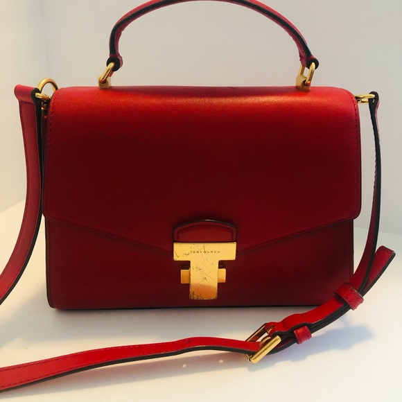 ❤️SOLD❤️Tory Burch Juliette Small Top Handle Satchel Red - Picture 4 of 15